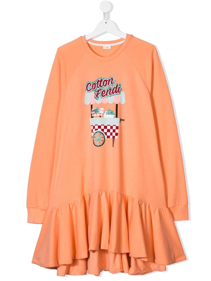 Fendi Kids Cotton Candy Sweatshirt Dress - Pink & Purple