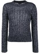 Rag & Bone Cable Knit Jumper, Women's, Size: Medium, Blue, Cotton/rayon