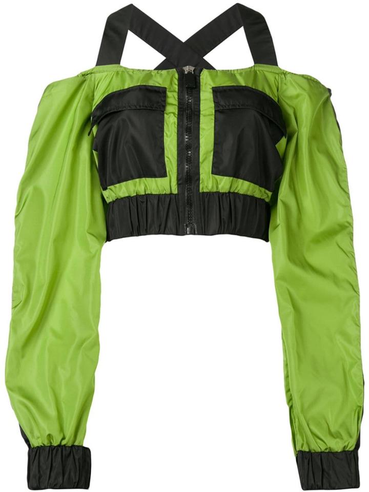 No Ka' Oi Cold Shoulder Sports Top - Green