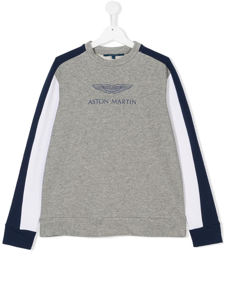 Aston Martin Kids Teen Colour Block Branded Sweatshirt - Grey