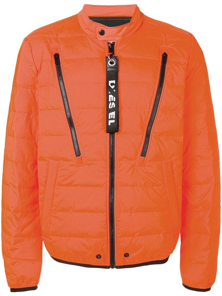 Diesel Zipped Padded Jacket - Yellow & Orange