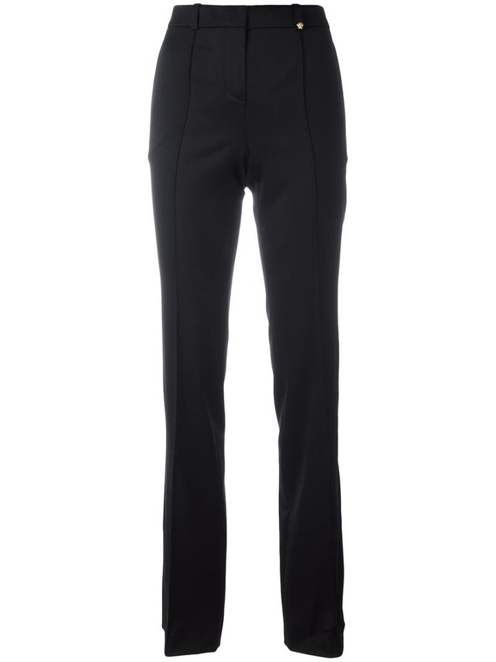 Versace Flared Trousers, Women's, Size: 40, Black, Spandex/elastane/rayon/wool