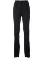 Versace Flared Trousers, Women's, Size: 40, Black, Spandex/elastane/rayon/wool