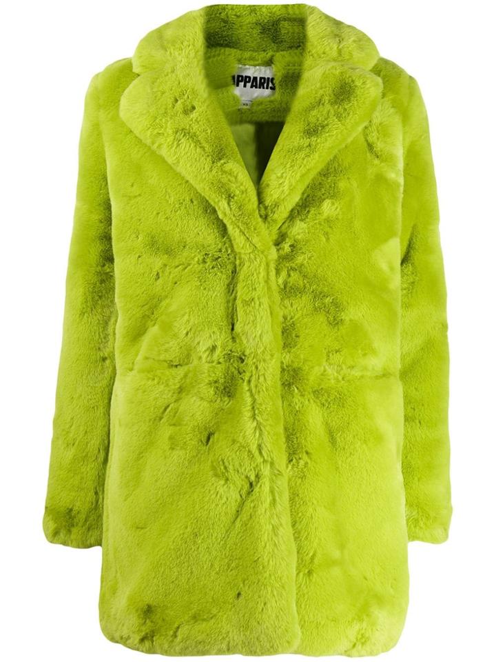 Apparis Neon Fur Coat - Green