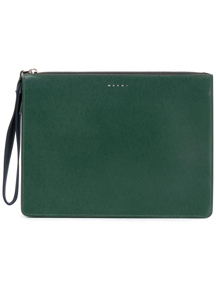 Marni Zipped Clutch Bag - Green