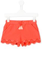 Chloé Kids Embroidered Shorts, Girl's, Size: 12 Yrs, Yellow/orange