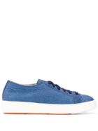 Santoni Embossed Lo-top Sneakers - Blue