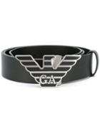 Emporio Armani - Logo Buckle Belt - Men - Leather - One Size, Black, Leather