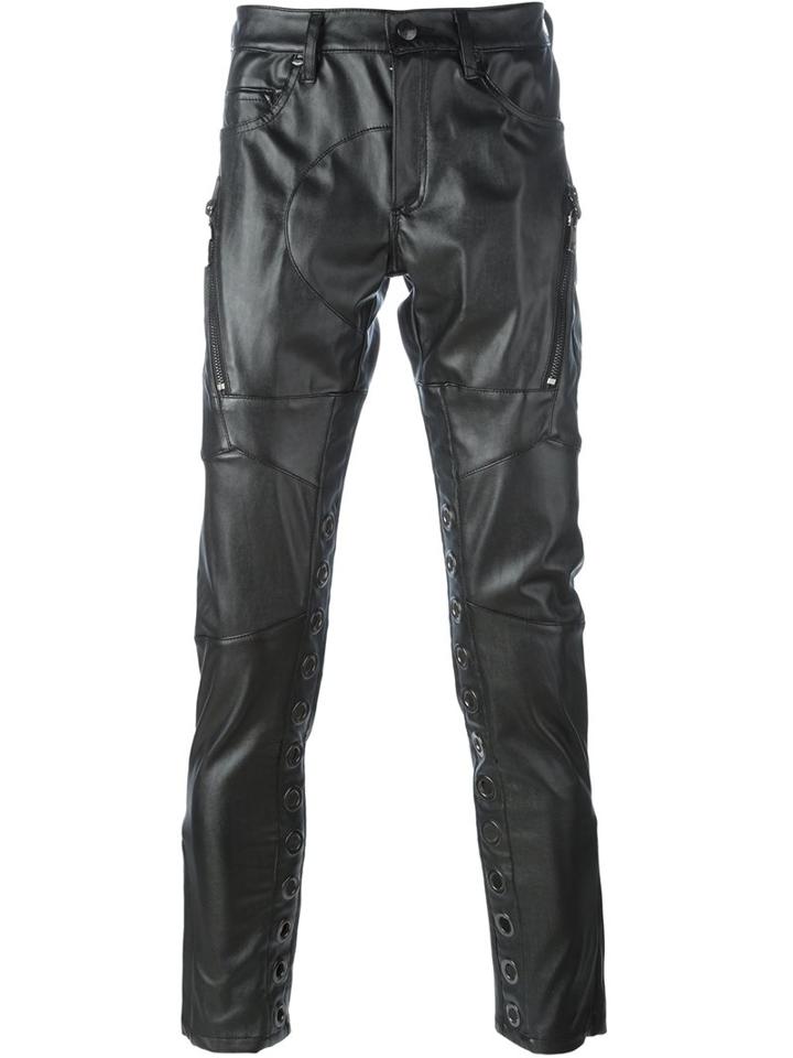 Tom Rebl Eyelets Detail Trousers, Men's, Size: 50, Black, Polyester/polyurethane