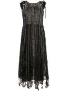 Renli Su Sheer Ruffle Dress - Black