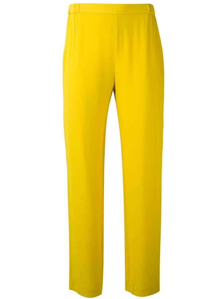Erika Cavallini - Straight Leg Trousers - Women - Silk - 40, Yellow/orange, Silk
