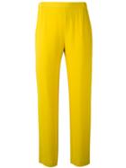 Erika Cavallini - Straight Leg Trousers - Women - Silk - 40, Yellow/orange, Silk
