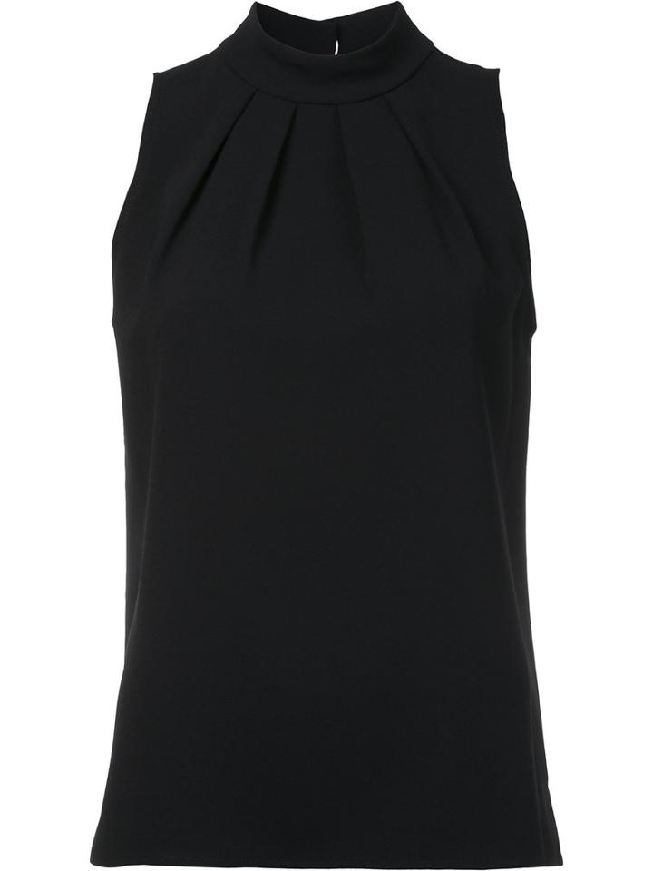 Trina Turk Pleated Front Blouse, Size: Xs, Black, Polyester