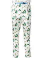 Toga Flower Print Cropped Trousers
