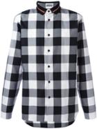 Dior Homme Polo Collar Checked Shirt, Men's, Size: 40, Black, Cotton