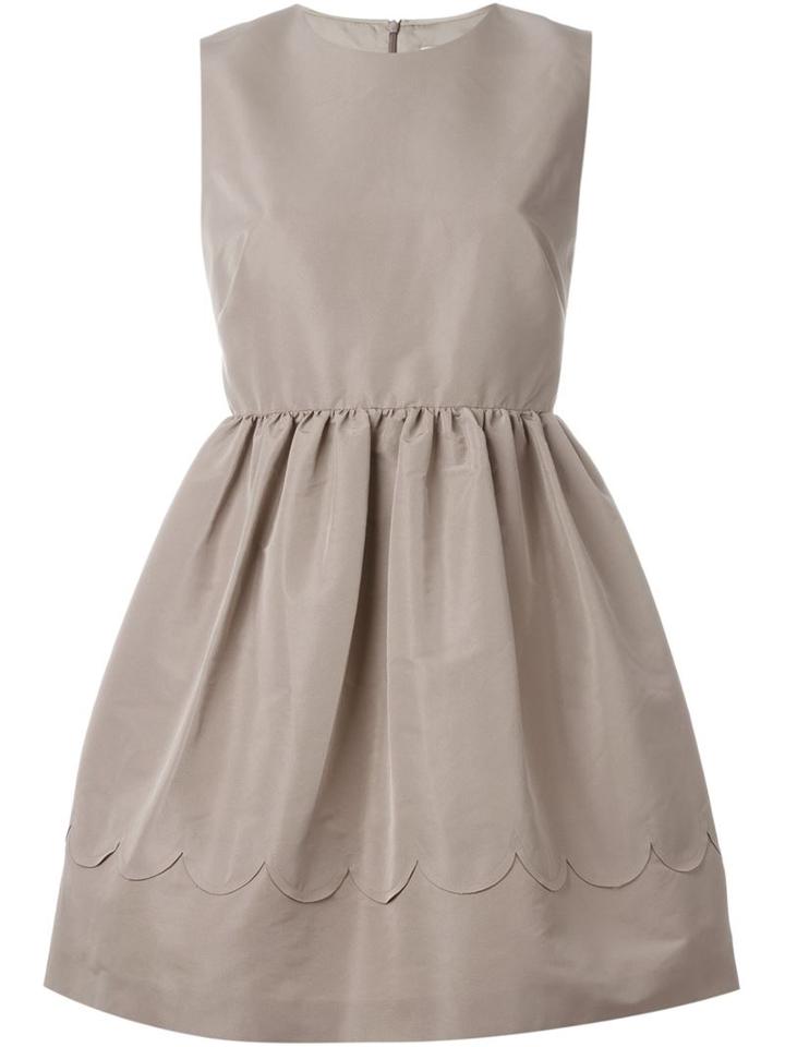 Red Valentino Sleeveless Flared Dress, Women's, Size: 42, Nude/neutrals, Polyester/acetate