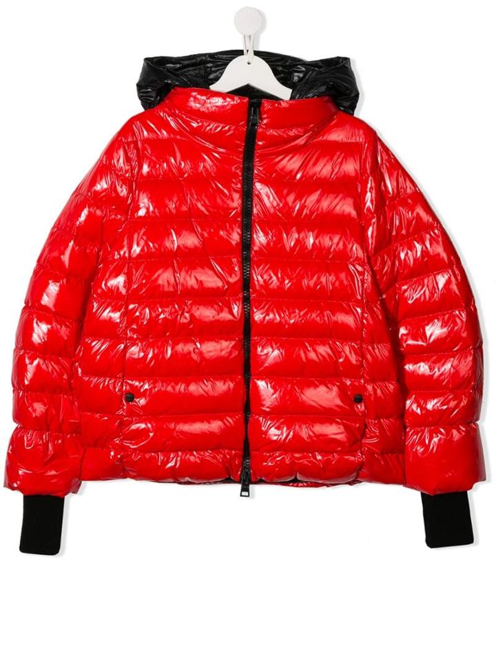 Herno Kids Teen Hooded Puffer Jacket - Red