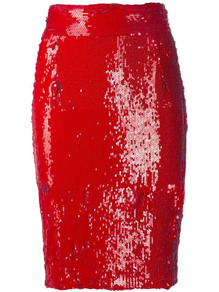 Dondup Embellished Pencil Skirt - Red