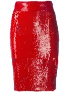 Dondup Embellished Pencil Skirt - Red