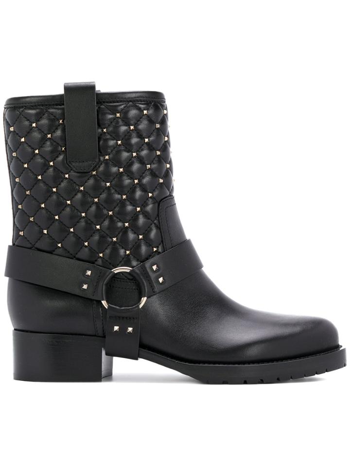 Valentino Valentino Garavani Quilted Biker Boots - Black