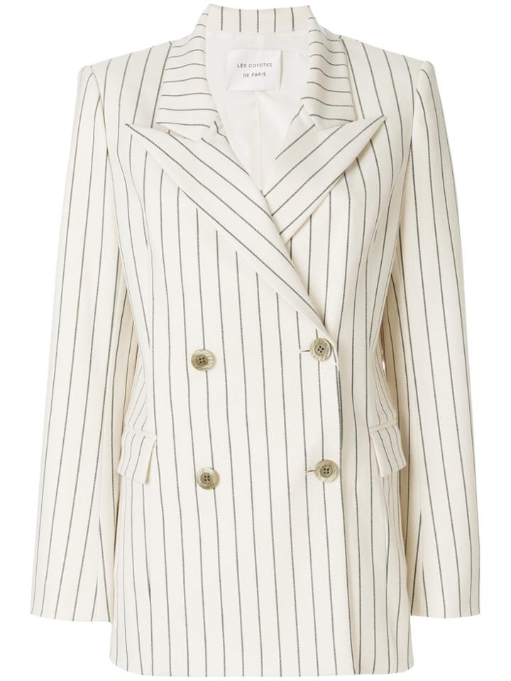 Les Coyotes De Paris Rowina Pinstripe Blazer - Nude & Neutrals
