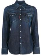 Dsquared2 Fitted Denim Shirt - Blue