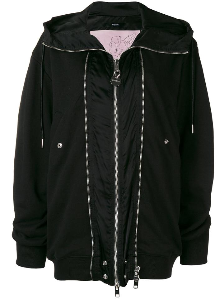 Diesel Zipped Fitted Jacket - Black
