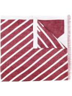 Armani Jeans Patterned Scarf, Men's, Red, Cotton/viscose
