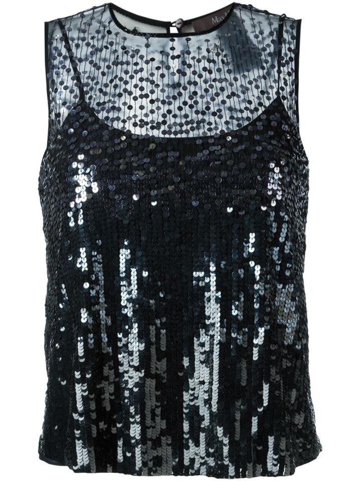 Max Mara Sequin Embellished Blouse, Women's, Size: 44, Black, Polyamide/pvc