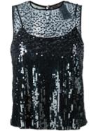 Max Mara Sequin Embellished Blouse, Women's, Size: 44, Black, Polyamide/pvc