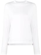 Thom Browne Long Sleeve Relaxed Fit Jersey Tee - White