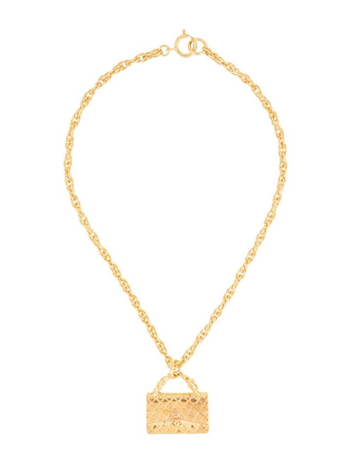 Chanel Vintage Chanel Bag Motif Gold Chain Pendant Necklace