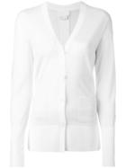 Dkny - Split Back Cardigan - Women - Nylon/merino/spandex/elastane - S, White, Nylon/merino/spandex/elastane