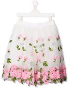 Monnalisa Floral-embroidery Skirt - White