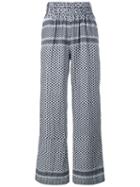 Cecilie Copenhagen Keffiyeh Cotton Trousers, Women's, Size: 1, White, Cotton
