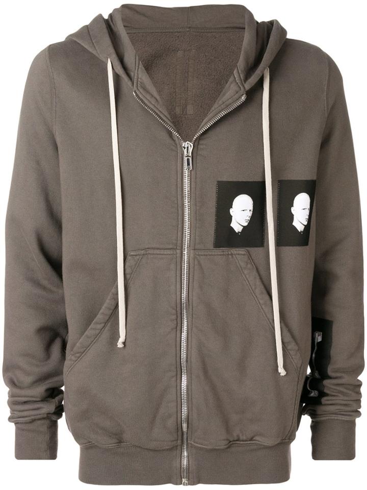 Rick Owens Drkshdw Patched Zip Hoodie - Brown