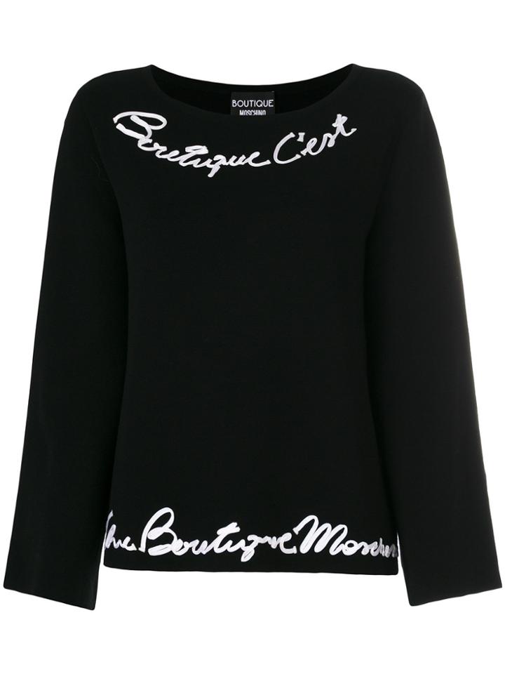 Boutique Moschino Trumpet Sleeves Jumper - Black