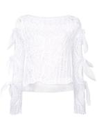 Delpozo - Lace Bows Top - Women - Cotton - M, White, Cotton