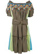 Peter Pilotto - Bardot Guipare Lace Trim Dress - Women - Cotton/polyester - 10, Green, Cotton/polyester