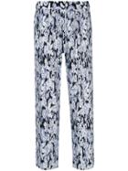 Msgm Cropped Wide-leg Trousers - Blue