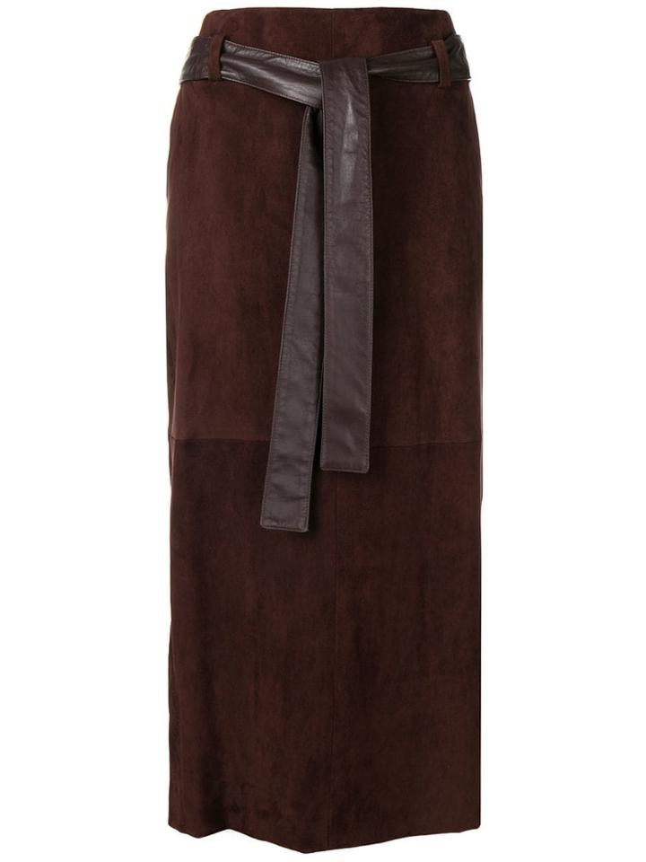 The Row Straight Midi Skirt - Red
