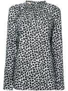 Marni - Geometric Print Long Sleeve Blouse - Women - Cotton - 48, White, Cotton