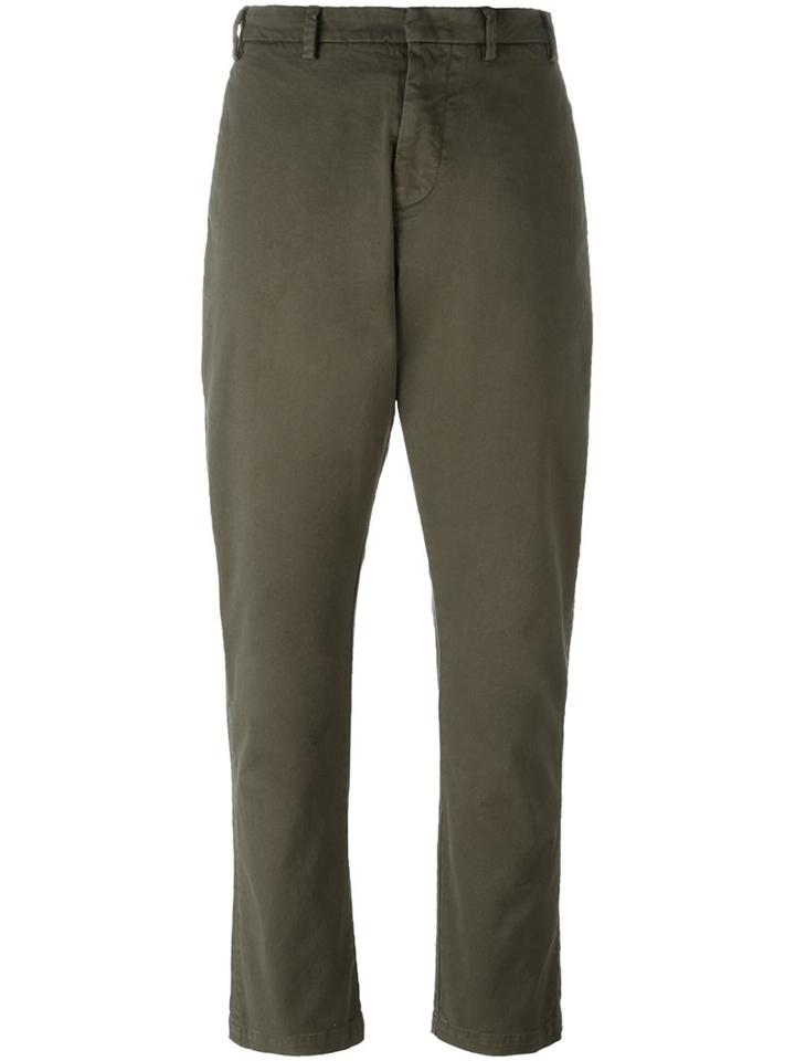No21 Relaxed Fit Trousers, Women's, Size: 42, Green, Cotton/spandex/elastane
