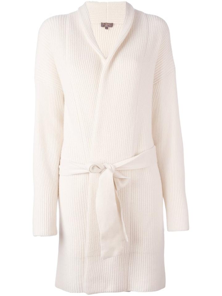 N.peal Cashmere Ribbed Cardi-coat, Women's, Size: Small, Nude/neutrals, Cashmere