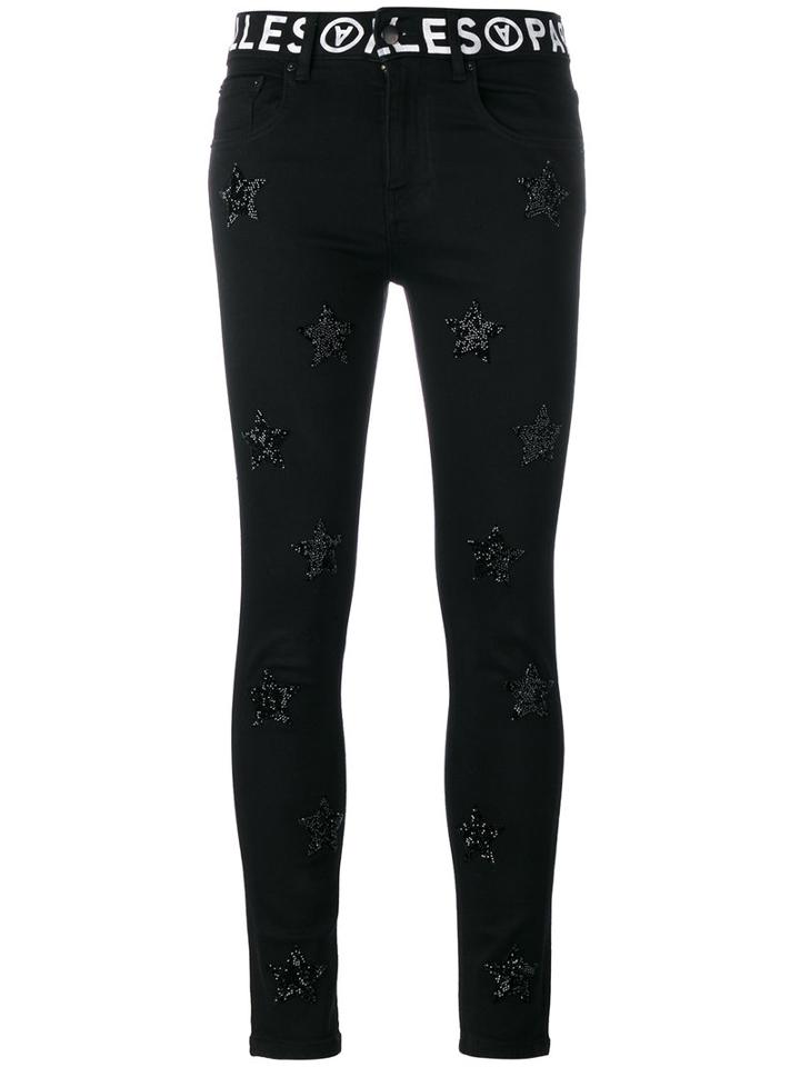 Filles A Papa - Cameron Embellished Slim Jeans - Women - Cotton/spandex/elastane - 29, Black, Cotton/spandex/elastane