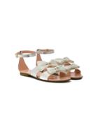 Elisabetta Franchi La Mia Bambina Bow Detail Sandals - White