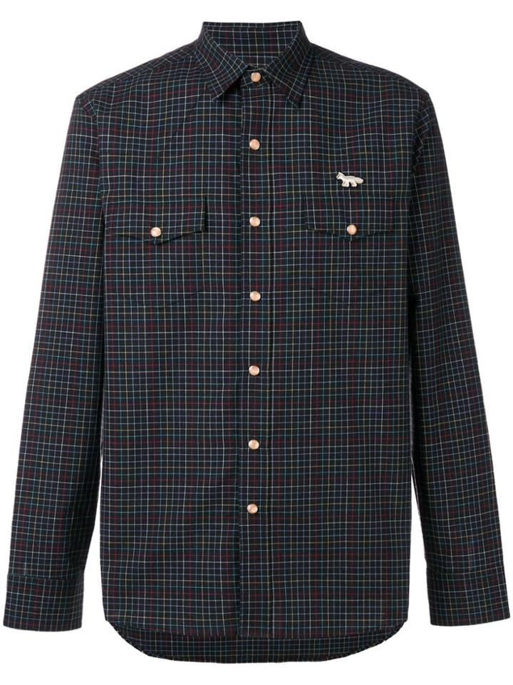 Maison Kitsuné Checked Logo Shirt - Grey