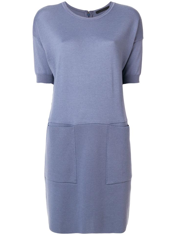 Les Copains Panelled Jersey Dress - Blue