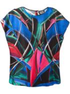 Fausto Puglisi Abstract Print Blouse, Women's, Size: 44, Blue, Silk