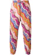 Etro - Printed Tapered Trousers - Men - Linen/flax - 50, Pink/purple, Linen/flax
